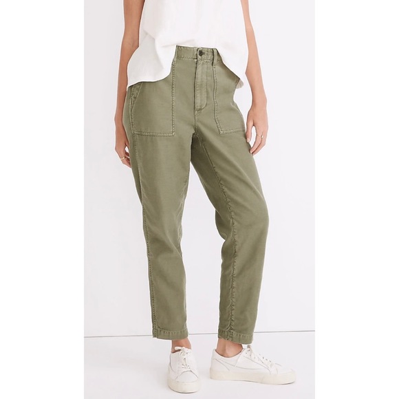 Madewell Pants - MADEWELL Griff Green Tapered Fatigue Cargo Pants